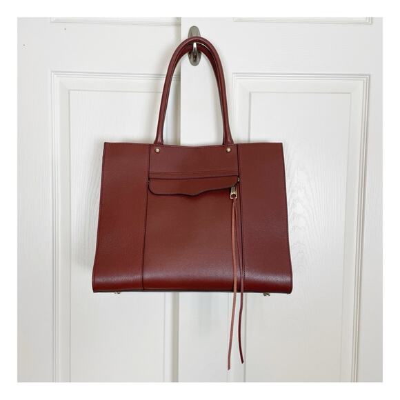 Rebecca Minkoff Whiskey MAB Double Handle Leather Tote - Picture 2 of 12